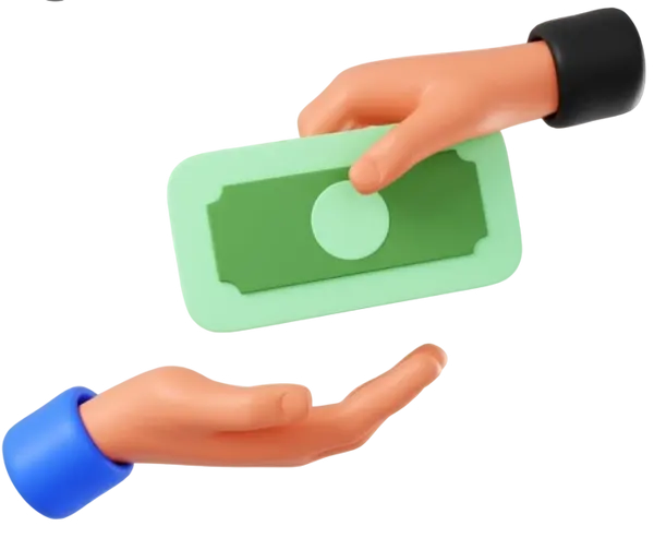 3D icon of a wallet with money